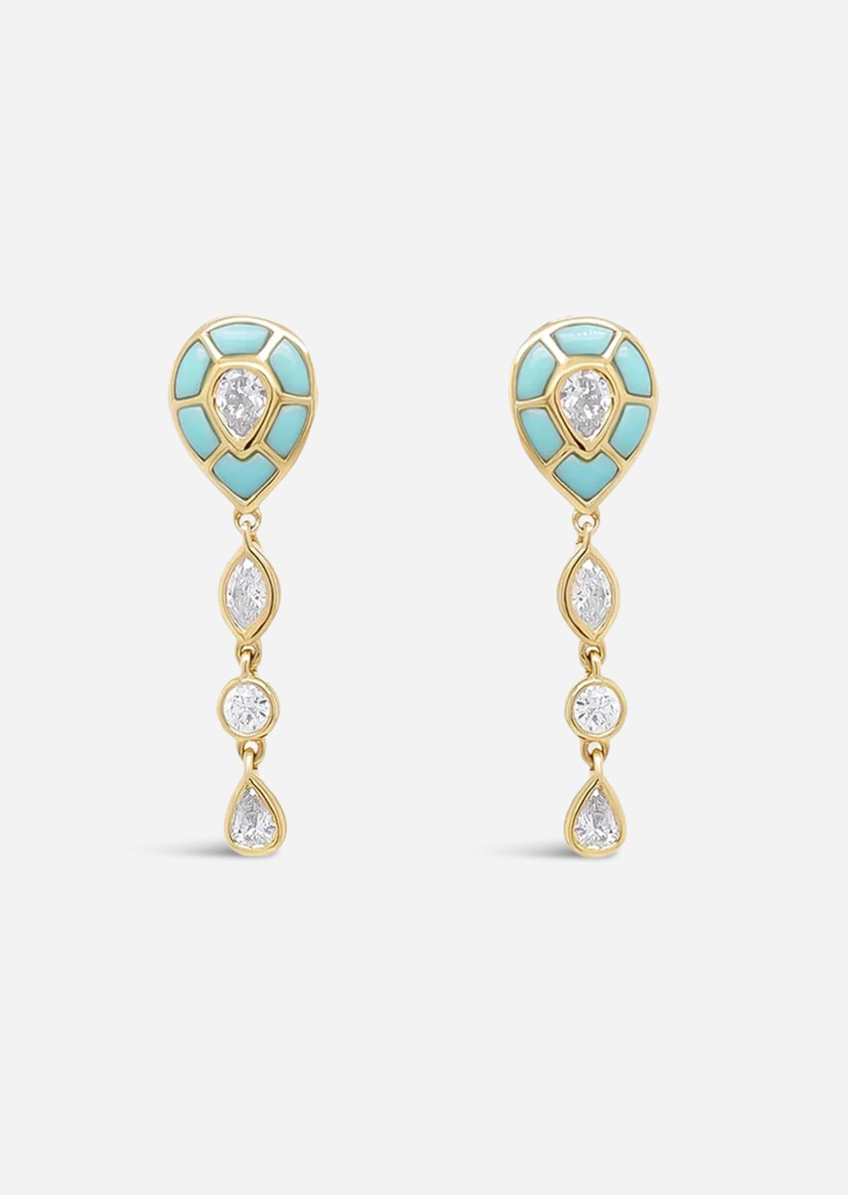 Ankh Inlay Earrings - Diamond