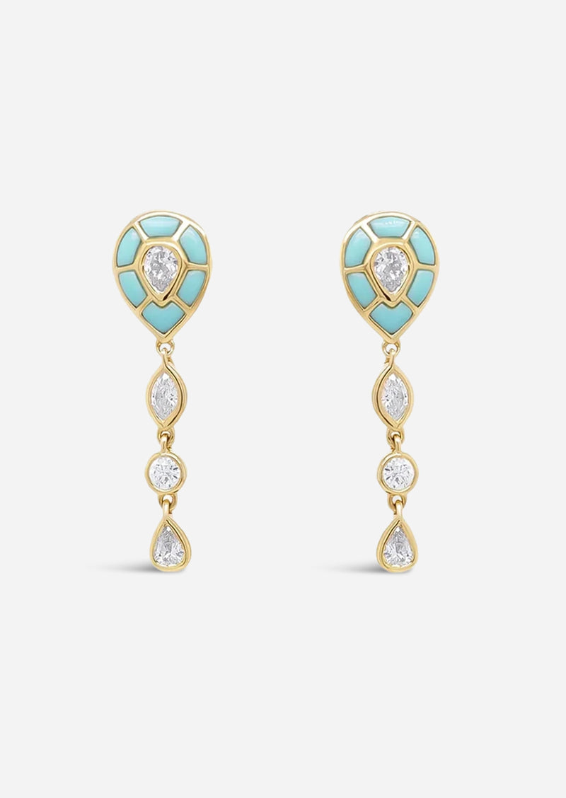 Ankh Inlay Earrings - Diamond
