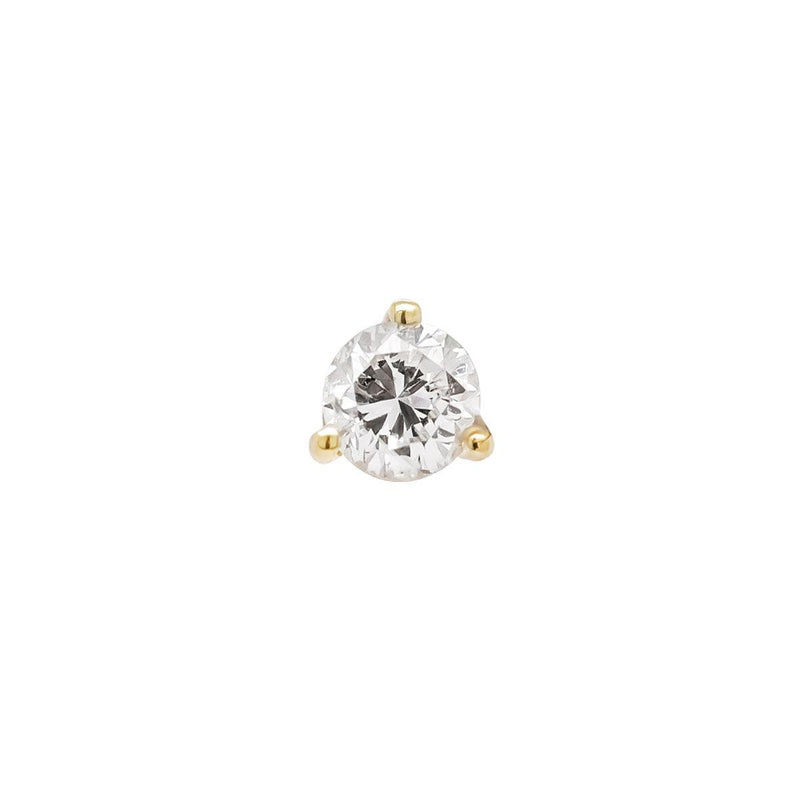 4mm Round Diamond Threaded Flat Back Earring | 0.35GMS 0.25CT | Single - Porter Lyons