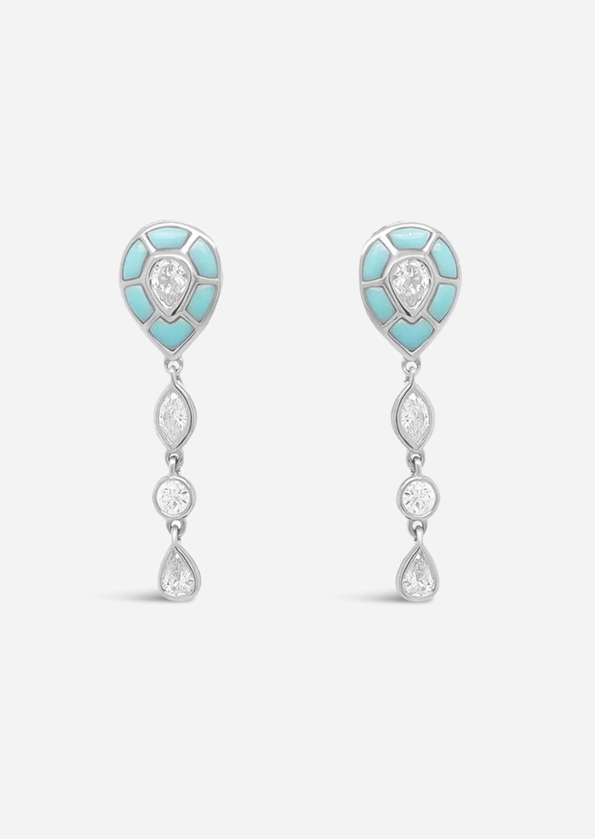 Ankh Inlay Earrings - Diamond