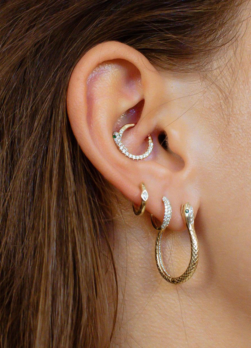 Diamond Snake Daith Lock Hoop | Single