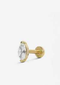 6mm Marquise Diamond Threaded Flat Back Earring