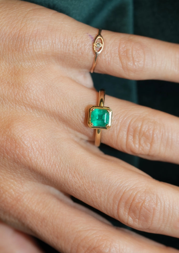 Asscher Emerald Ring