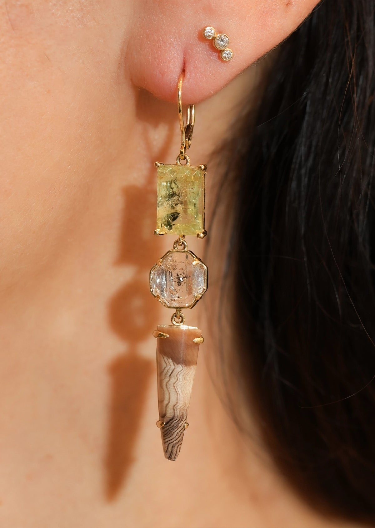 Soft Knock Green Aqua Earrings