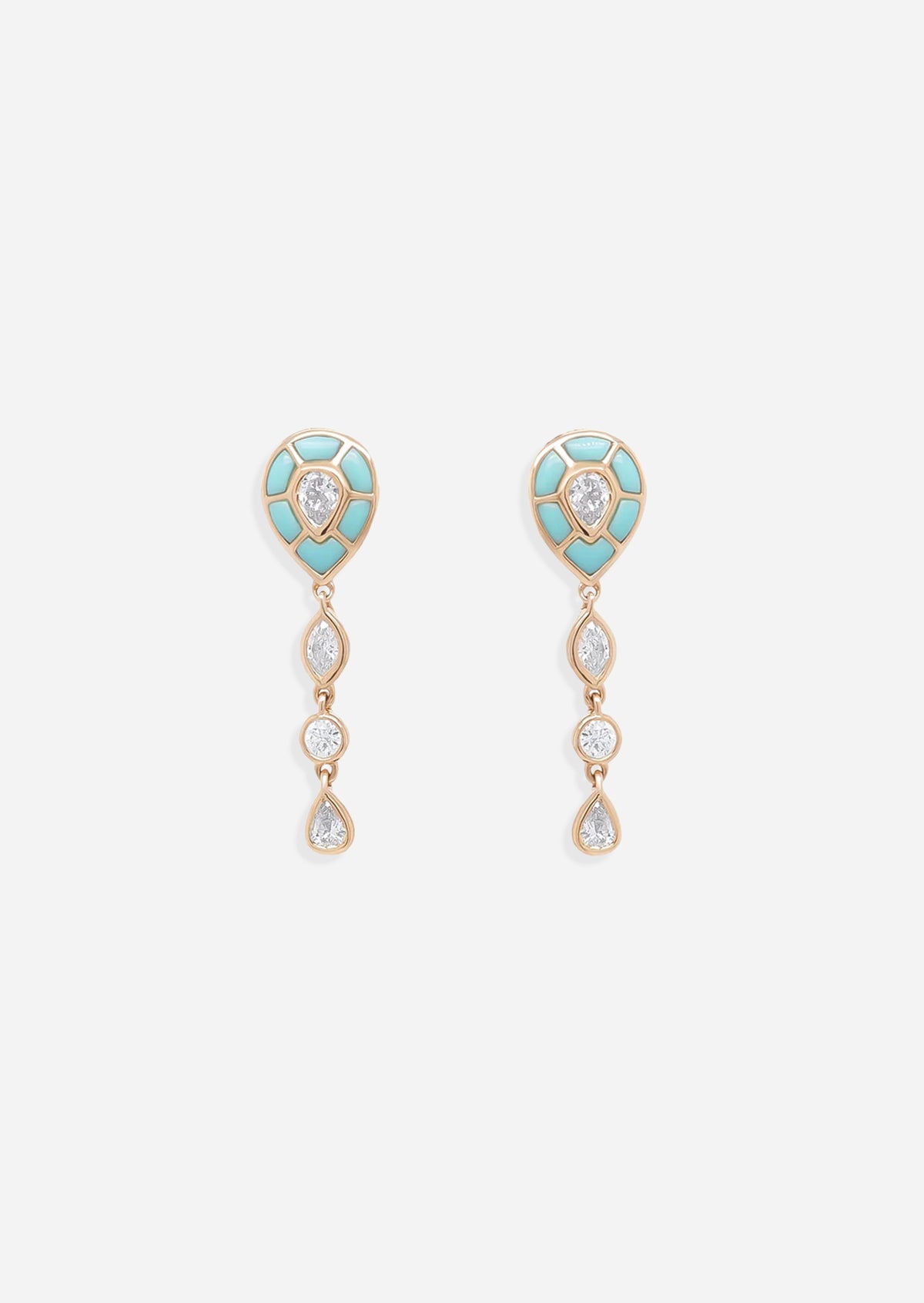 Ankh Inlay Earrings - Diamond