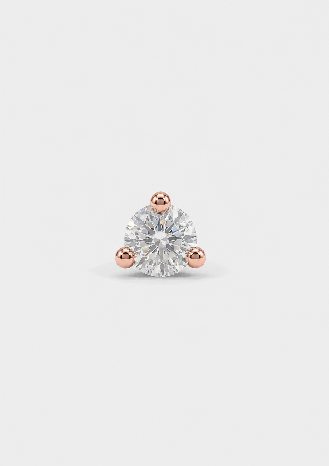 1.5mm Round Diamond Threaded Flat Back Earring