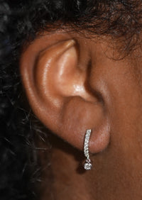 Diamond Drop Huggie Hoop | Single