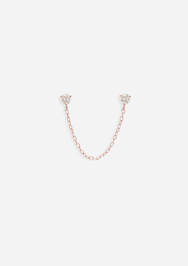 Double Diamond Chain Earring | Single