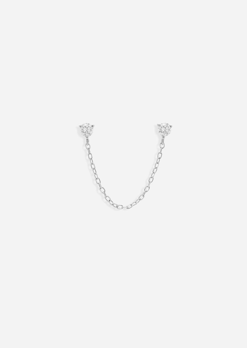 Double Diamond Chain Earring | Single