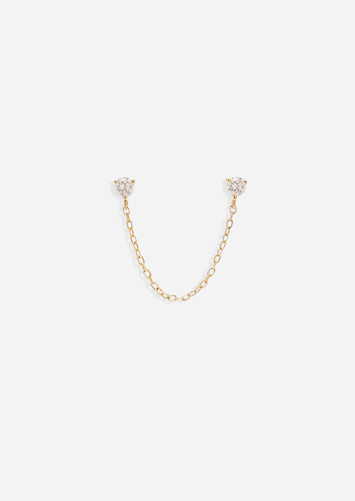 Double Diamond Chain Earring | Single