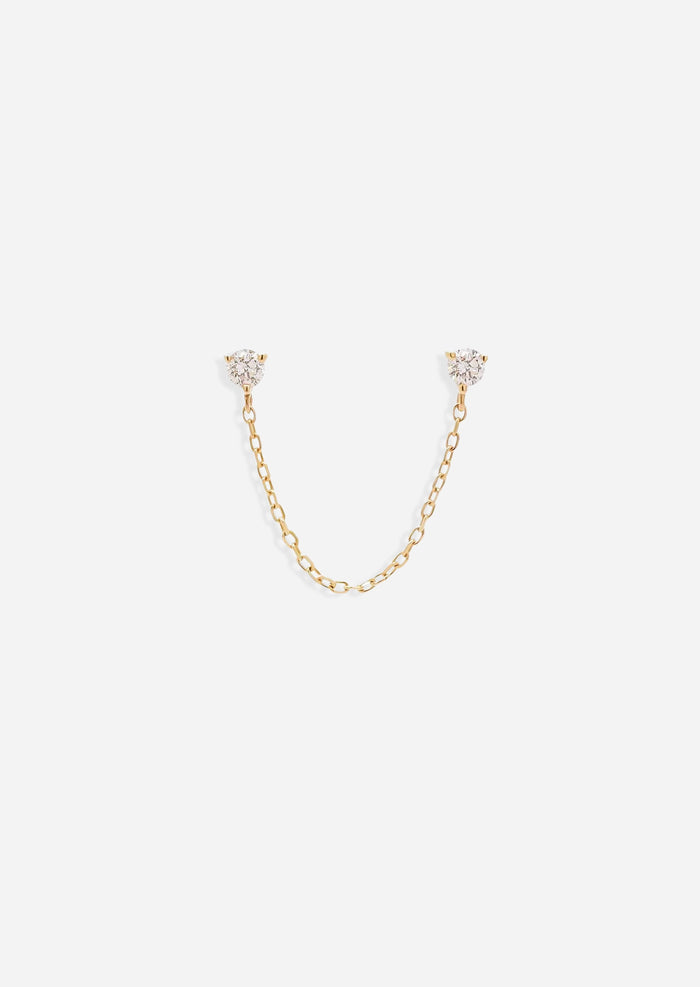 Double Diamond Chain Earring | Single