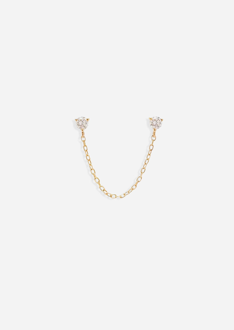 Double Diamond Chain Earring | Single