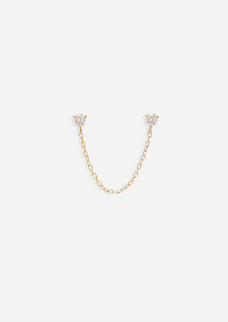Double Diamond Chain Earring | Single