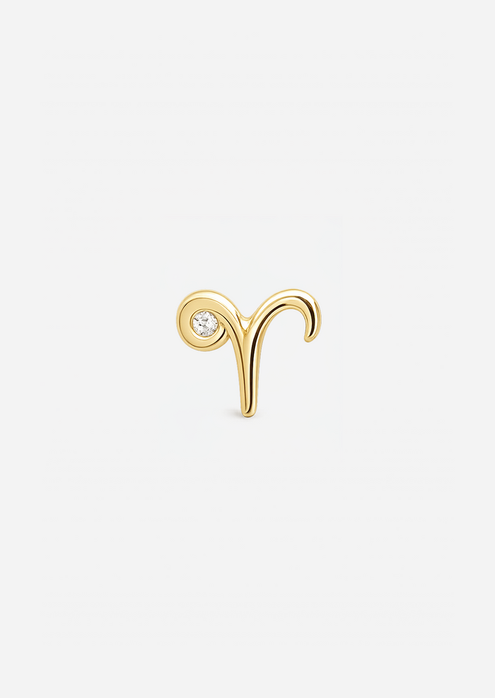 Aries Threaded Flat Back Earring