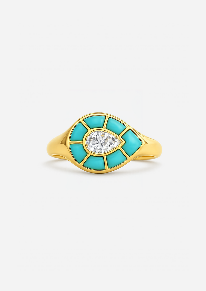 Ankh Inlay Ring - Diamond
