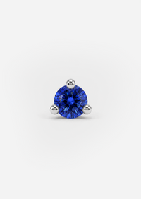 2mm Sapphire Threaded Flat Back Earring