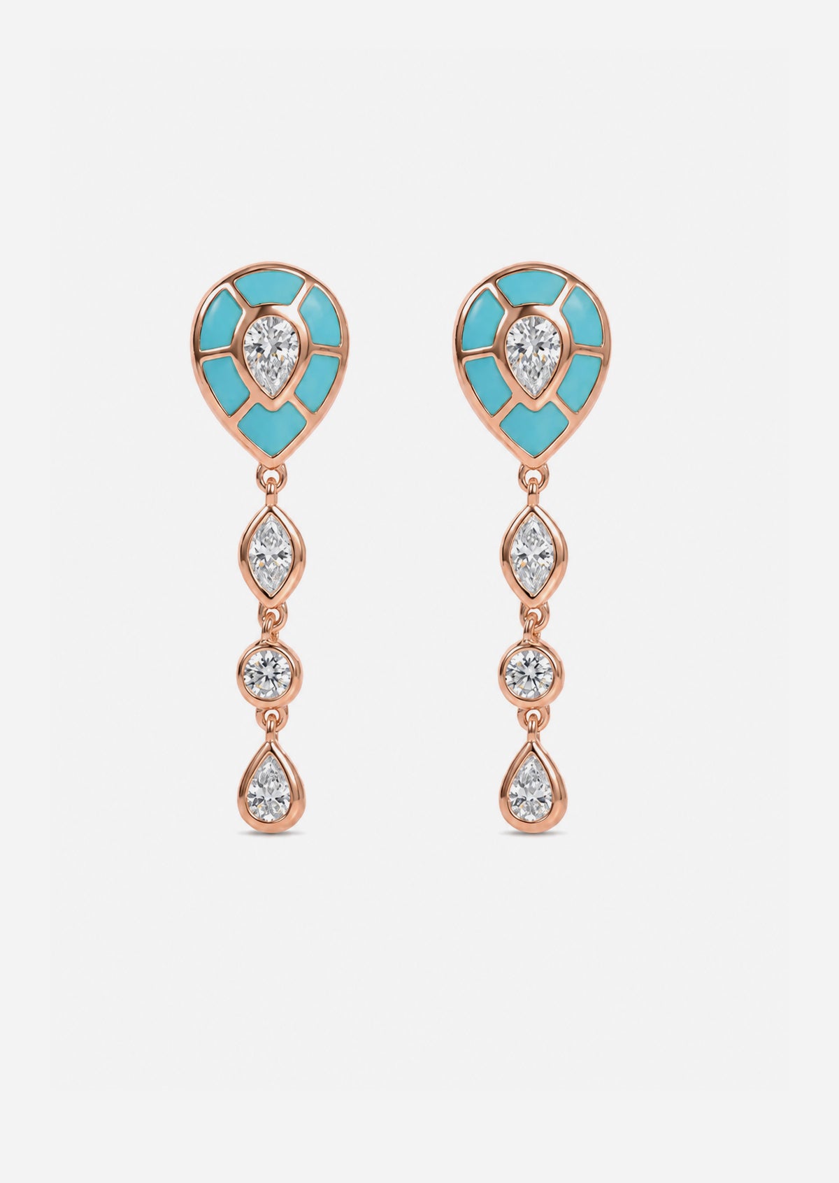 Ankh Inlay Earrings - Diamond