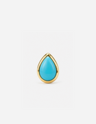 Ankh Inlay Threaded Flat Back Earring - Turquoise