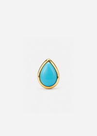 Ankh Inlay Threaded Flat Back Earring - Turquoise