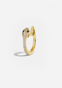 Diamond Snake Hoop - Sapphire Eyes