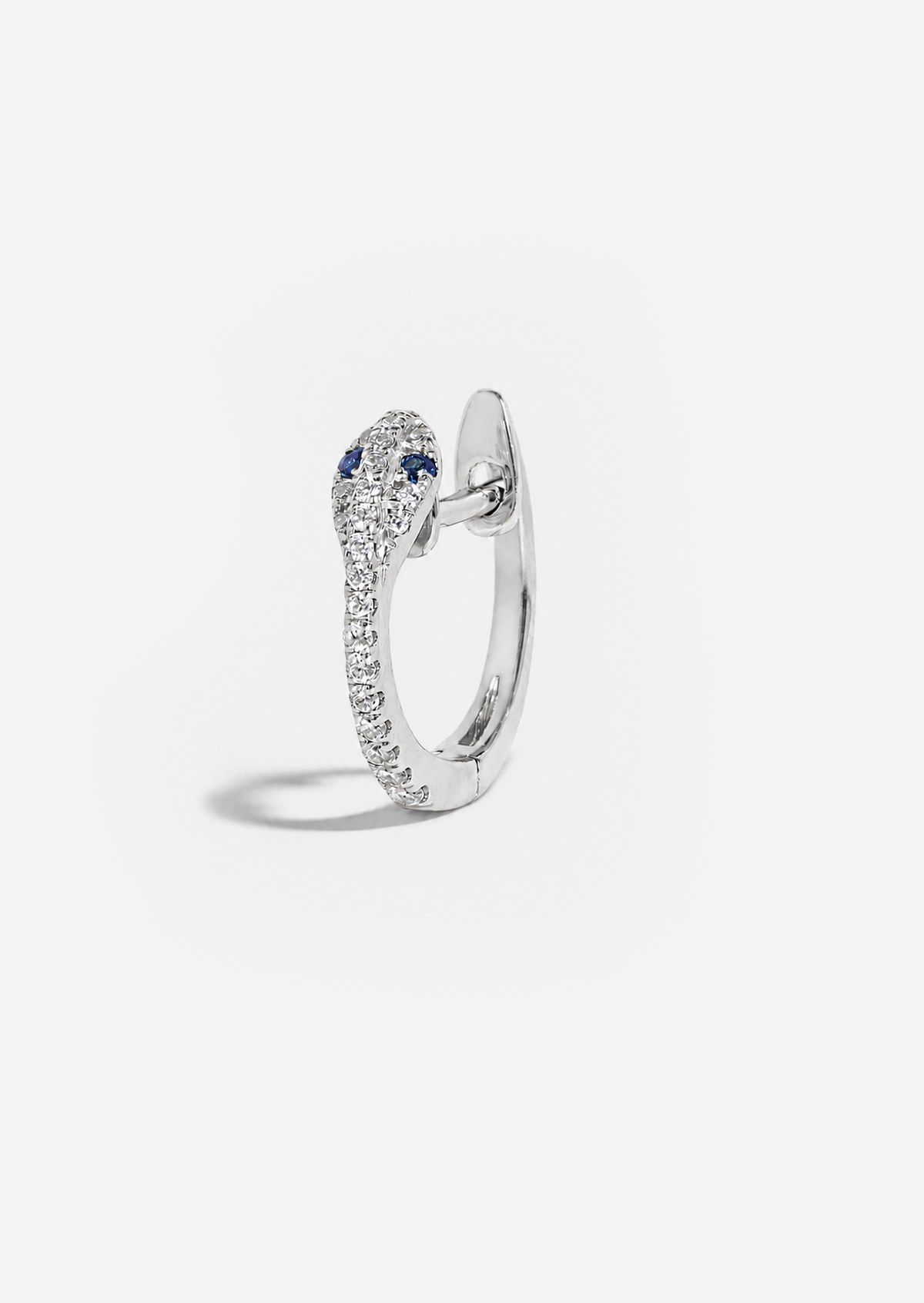 Diamond Snake Hoop - Sapphire Eyes
