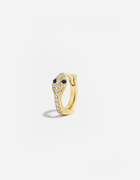 Mini Diamond Snake Huggie Hoop - Sapphire Eyes
