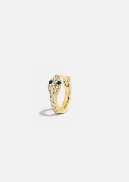 Mini Diamond Snake Huggie Hoop - Sapphire Eyes – Porter Lyons