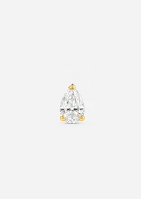 Mini Pear Diamond Threaded Flat Back Earring