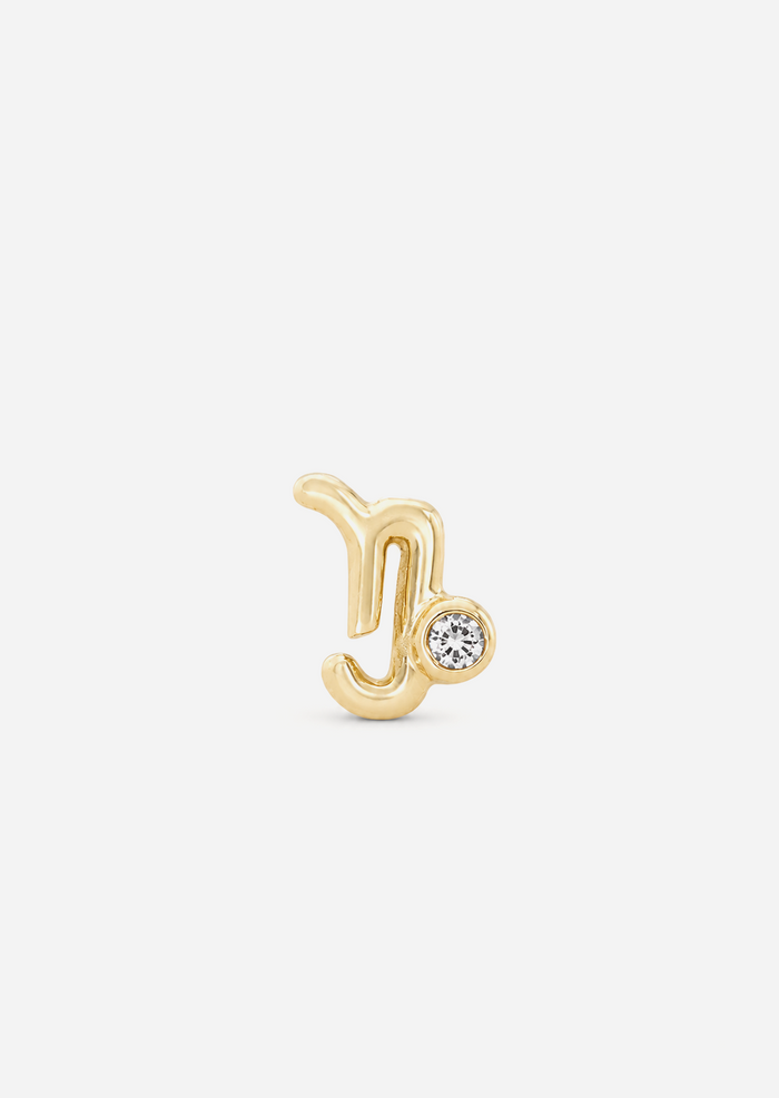 Capricorn Threaded Flat Back Earring