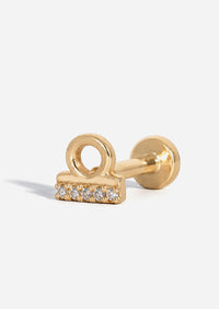 Libra Threaded Flat Back Earring