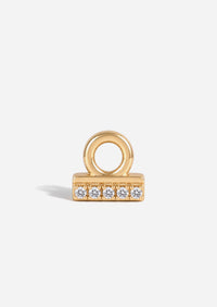 Libra Threaded Flat Back Earring