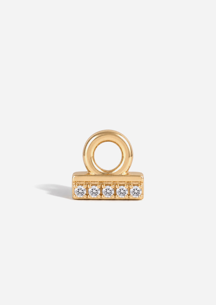 Libra Threaded Flat Back Earring