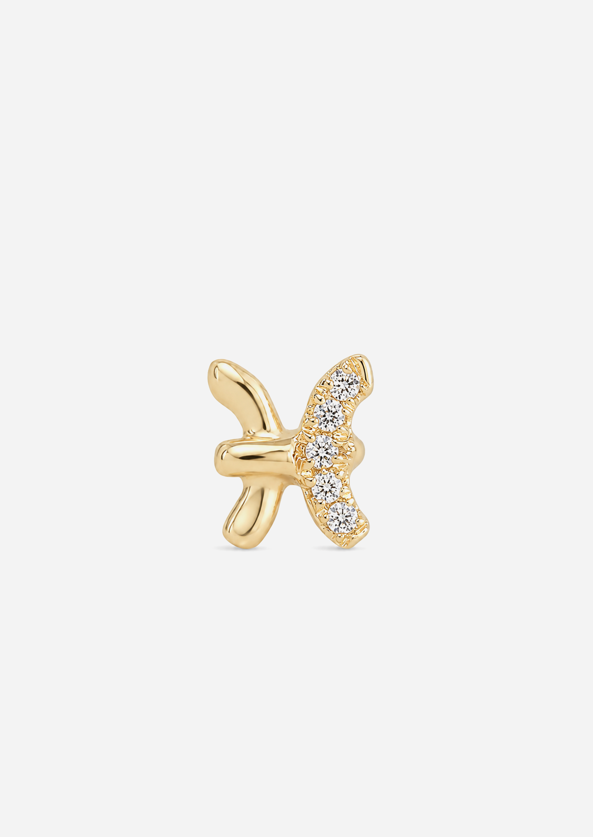 Pisces Threaded Flat Back Earring
