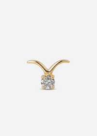 Taurus Threaded Flat Back Earring