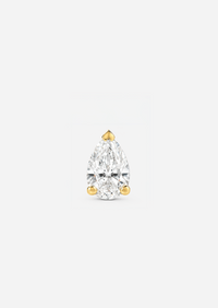Mini Pear Diamond Threaded Flat Back Earring