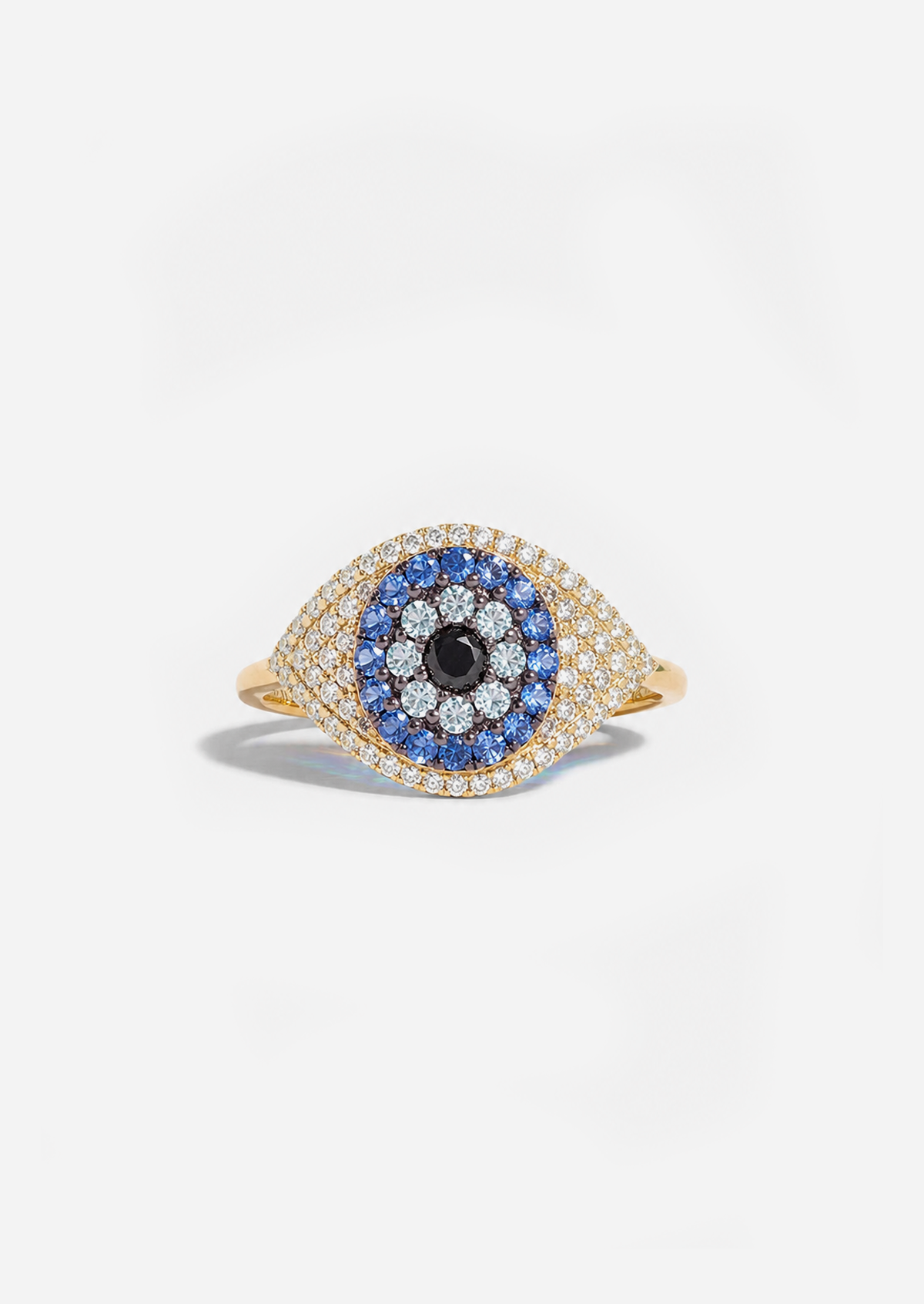 Evil Eye Protector Ring - Sapphire + Topaz