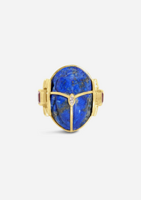 Lapis Carved Scarab Ring