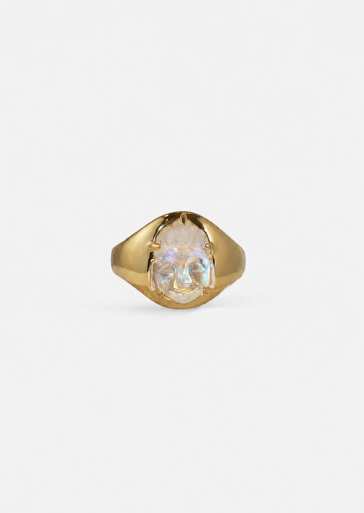 Moonstone Buddha Ring
