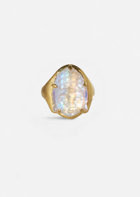 Rainbow Moonstone Buddha Ring