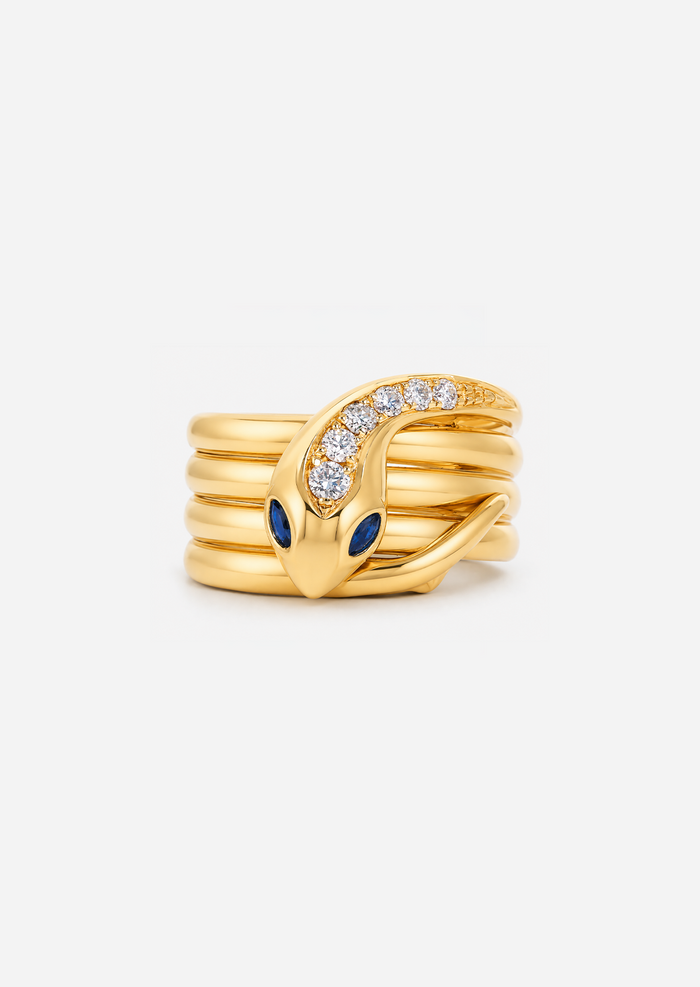 Snake Coil Ring - Sapphire Eyes