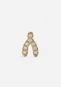 Wishbone Threaded Flat Back Earring