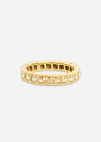 Asscher Half Bezel Yellow Diamond Ring