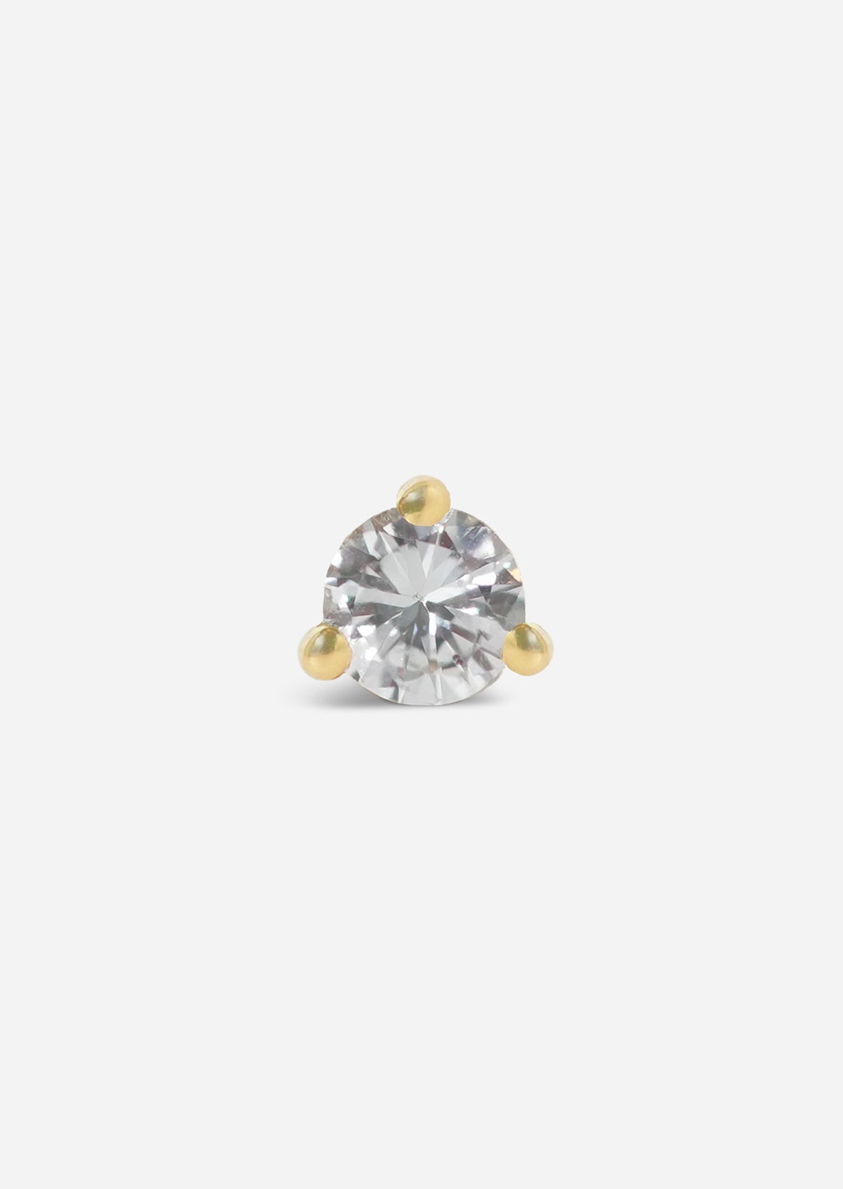 1.5mm Round Diamond Threaded Flat Back Earring | Single