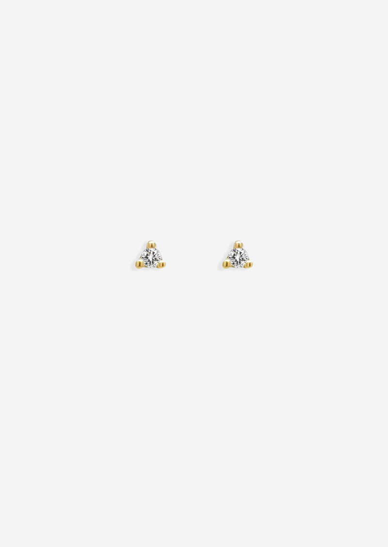 1.5mm Round Diamond Threaded Flat Back Earring | Single