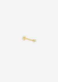 1.5mm Round Diamond Threaded Flat Back Earring | Single