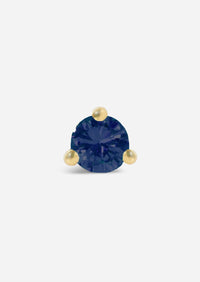 2mm Sapphire Threaded Flat Back Earring | Single