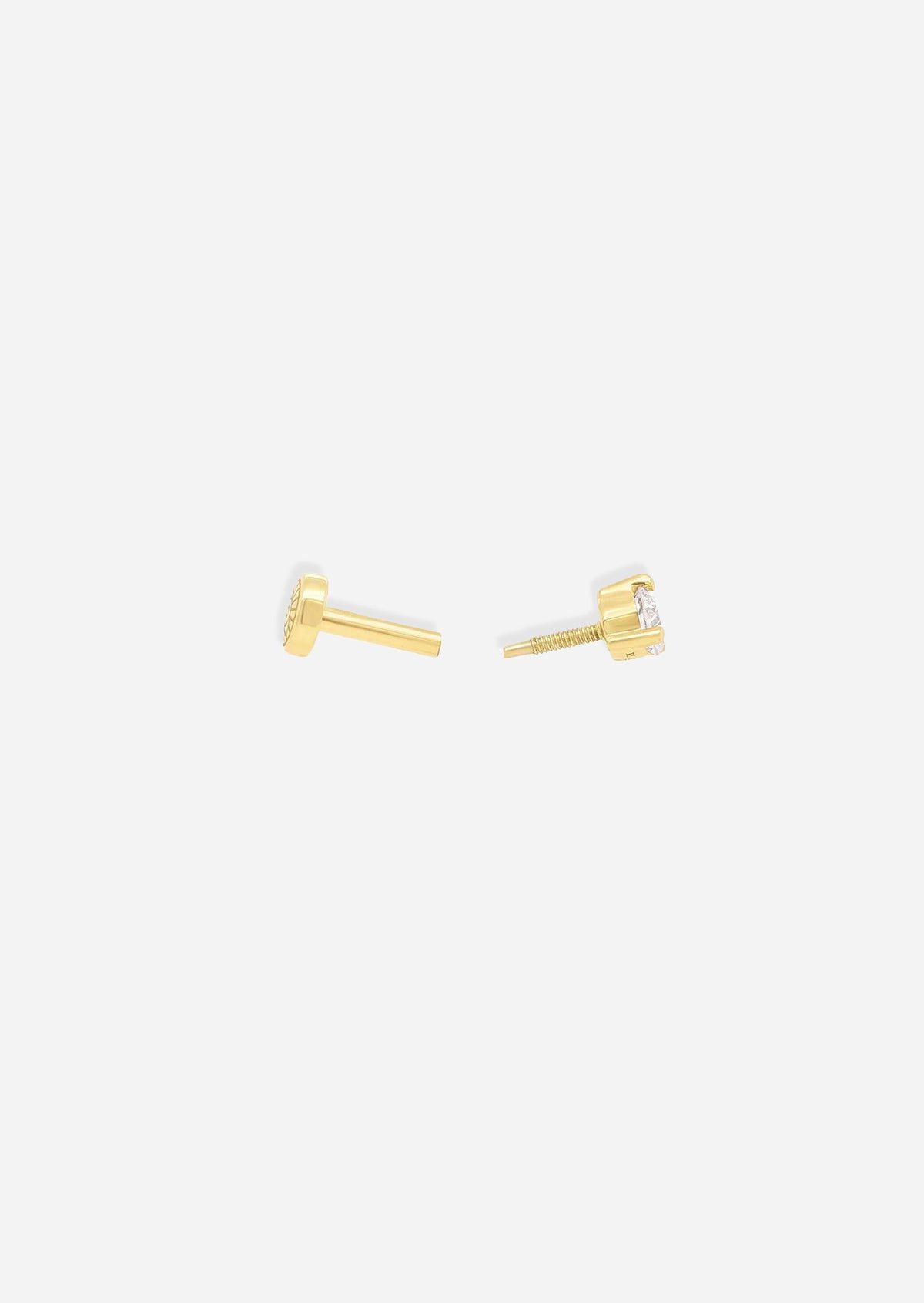 3mm Round Diamond Threaded Flat Back Earring | Single