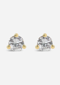 3mm Round Diamond Threaded Flat Back Earring | Single