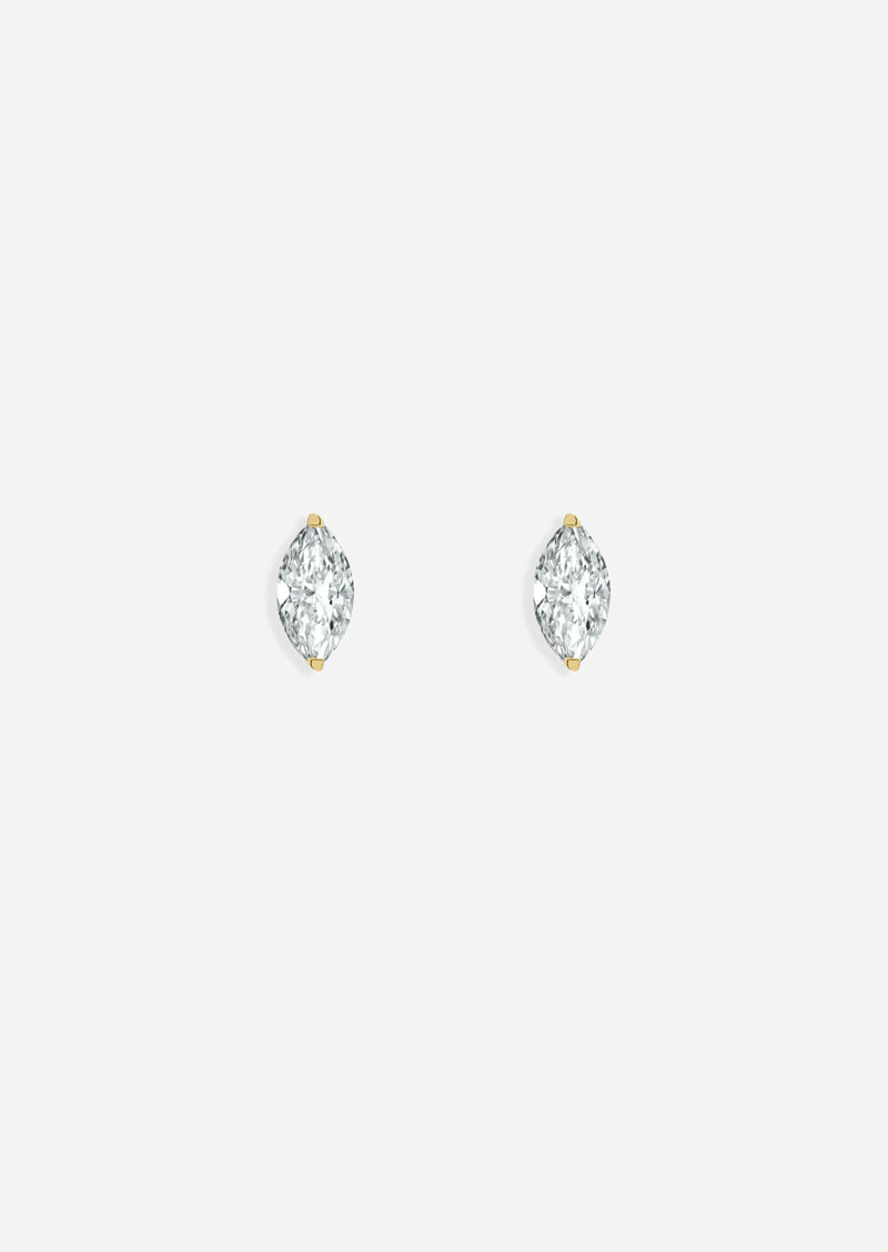 6mm Marquise Diamond Threaded Flat Back Earring | Single