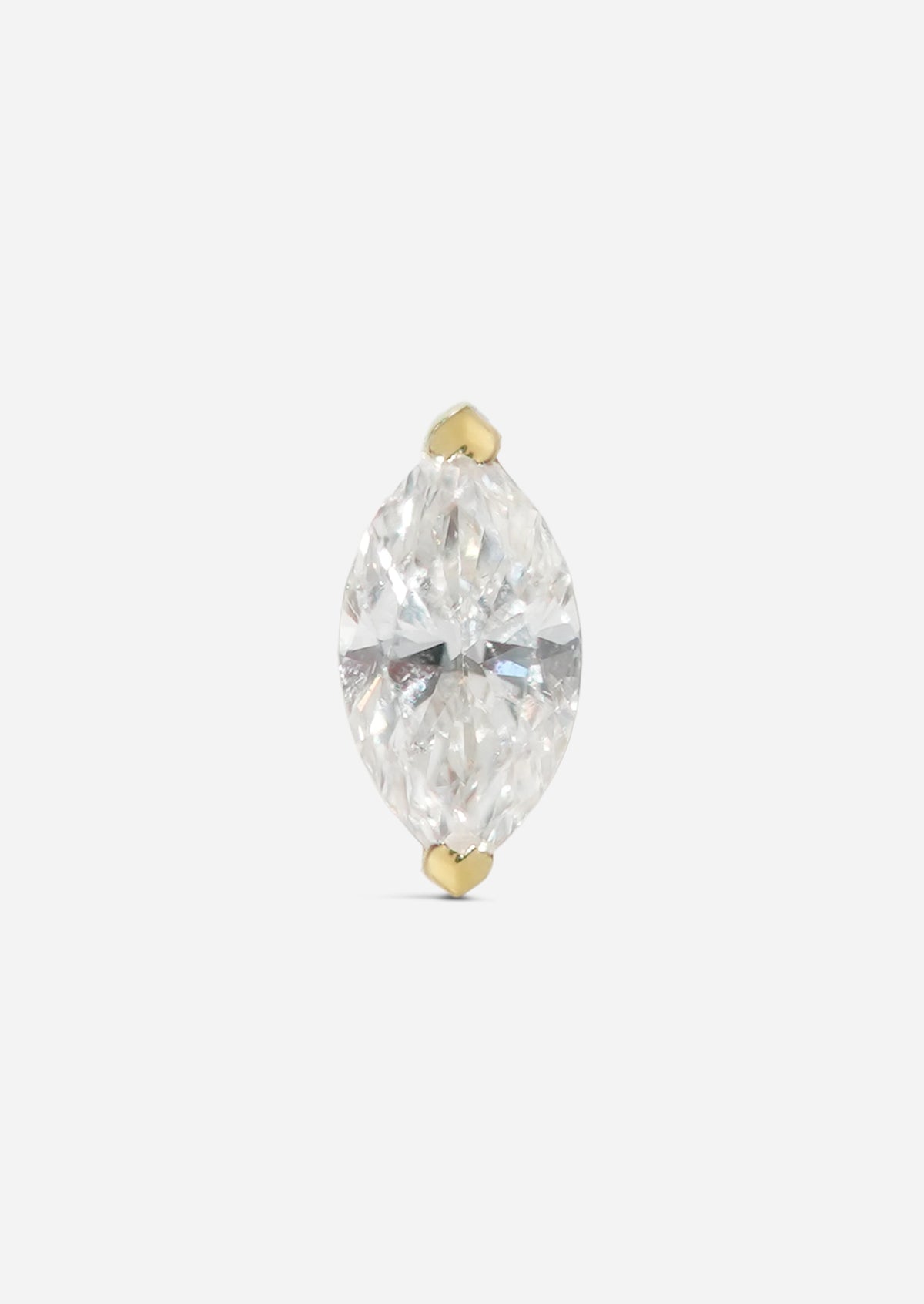 6mm Marquise Diamond Threaded Flat Back Earring | Single
